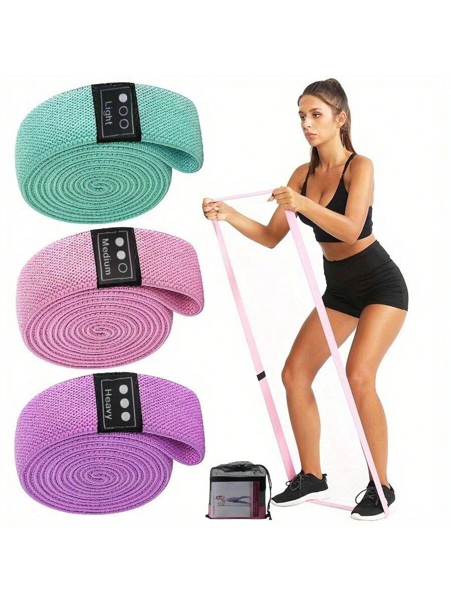 1pc/3pcs Resistance Bands, Elastic Yoga Bands, Stretching Bands For Squats, Fitness, Exercise, Workout, Yoga, Pilates, Legs