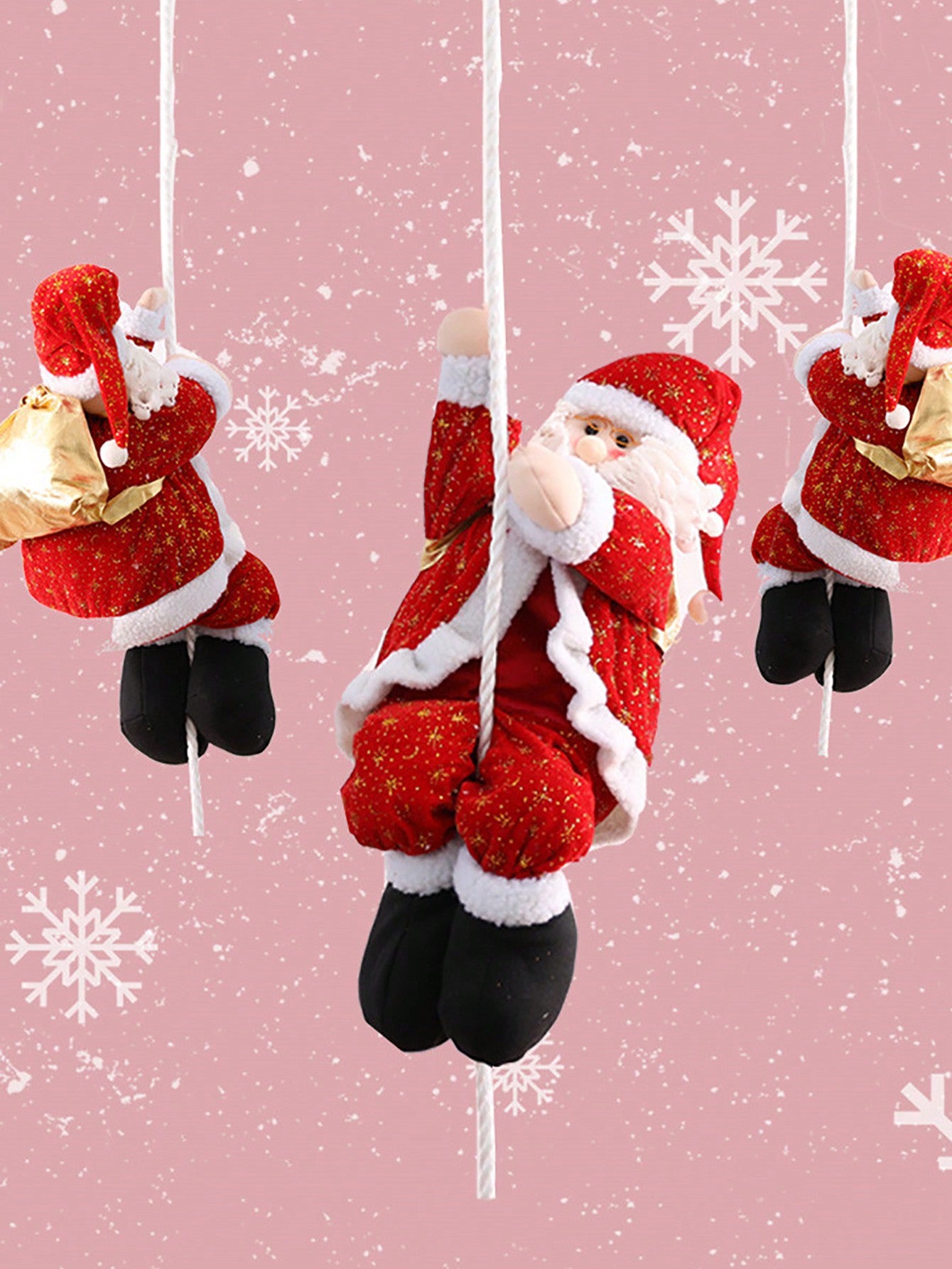 1pc Christmas Rope Climbing Santa, Suitable For Hanging Decorations On Ceilings And Windows In Shopping Malls, Home Window Decorations, Pendants, And Holiday Party Decorations,Christmas