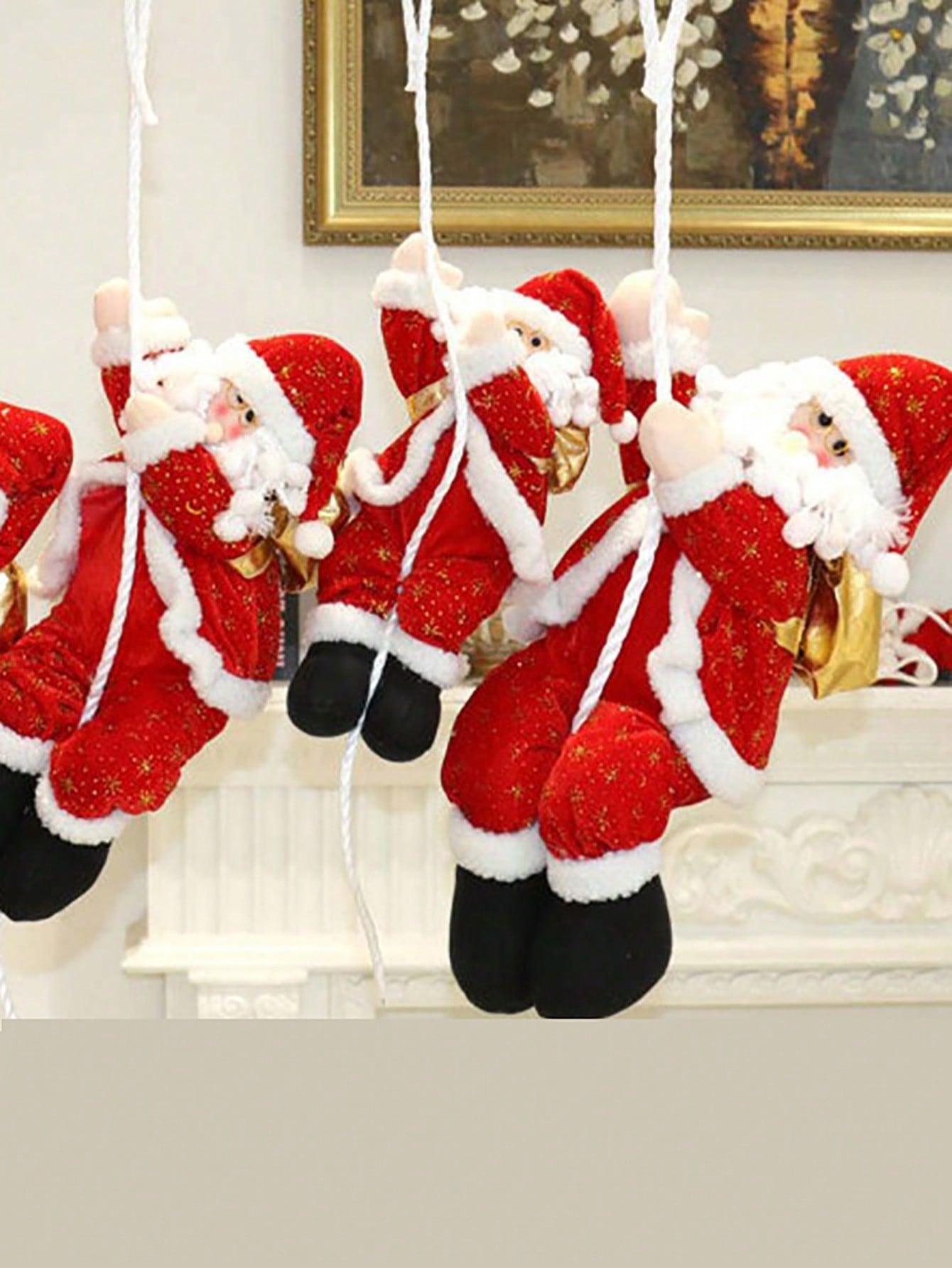 1pc Christmas Rope Climbing Santa, Suitable For Hanging Decorations On Ceilings And Windows In Shopping Malls, Home Window Decorations, Pendants, And Holiday Party Decorations,Christmas