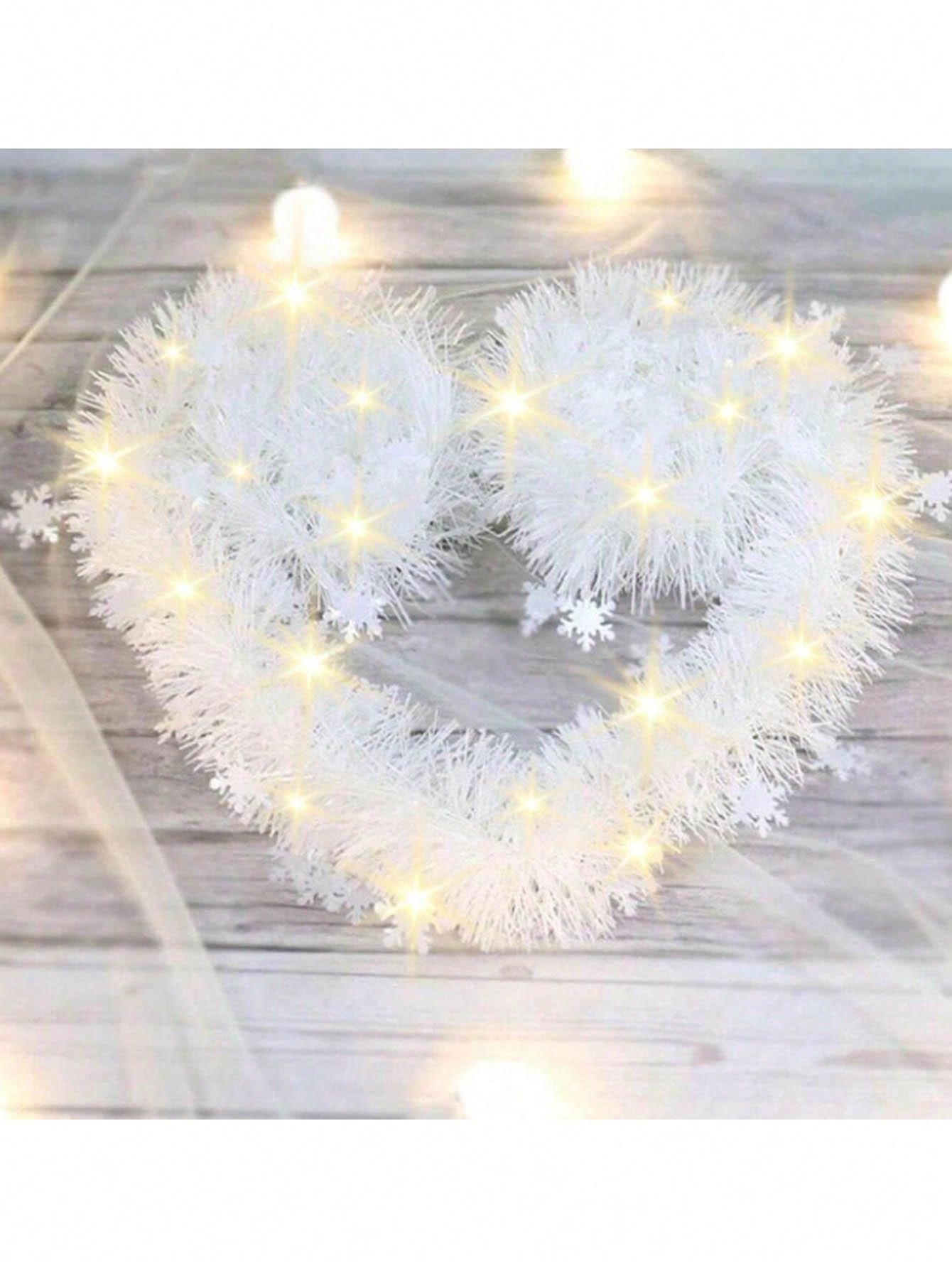 1pc Christmas Snowflake Tinsel Garland, White Garland For Christmas Tree Decoration, Thanksgiving, Theme Party, Hanging Ornaments, Room, Home Decor, Outdoor Garden Yard Decor,Christmas