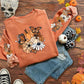 EZwear Halloween Pumpkin Maple Leaf Butterfly Mix Printed Plus Size Round Neck Sweatshirt