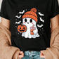 Women's Casual Halloween Elements Cartoon Pumpkin Face Ghost Pattern Printed Basic Short Sleeve T-Shirt