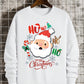 1pc White Father Christmas Print Fleece Lined Round Neck Loose Sweatshirt For Men, Suitable For Daily Activities, Party And Christmas Holidays In Autumn/Winter