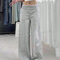 EZwear Women Casual Solid Color High Waist Wide Leg Sweatpants