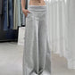 EZwear Women Casual Solid Color High Waist Wide Leg Sweatpants