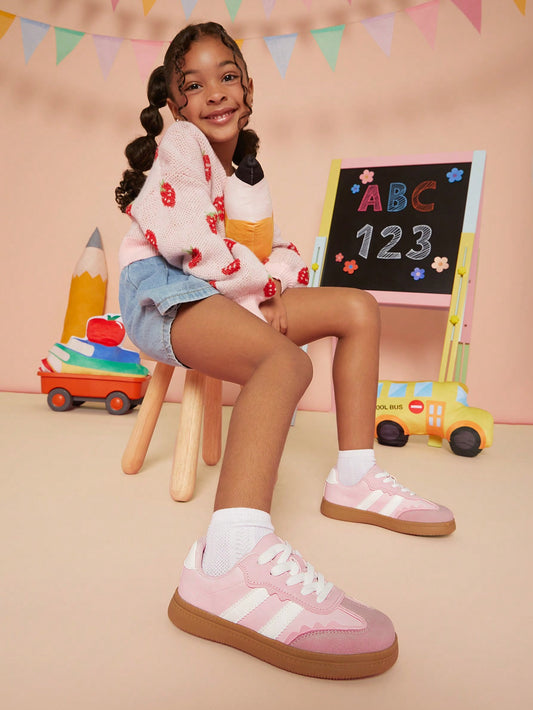 Mini mi Kids' Replica Pink White 2 Straps Original Sneakers - Qute,Lightweight, Comfortable, Versatile For Everyday Wear