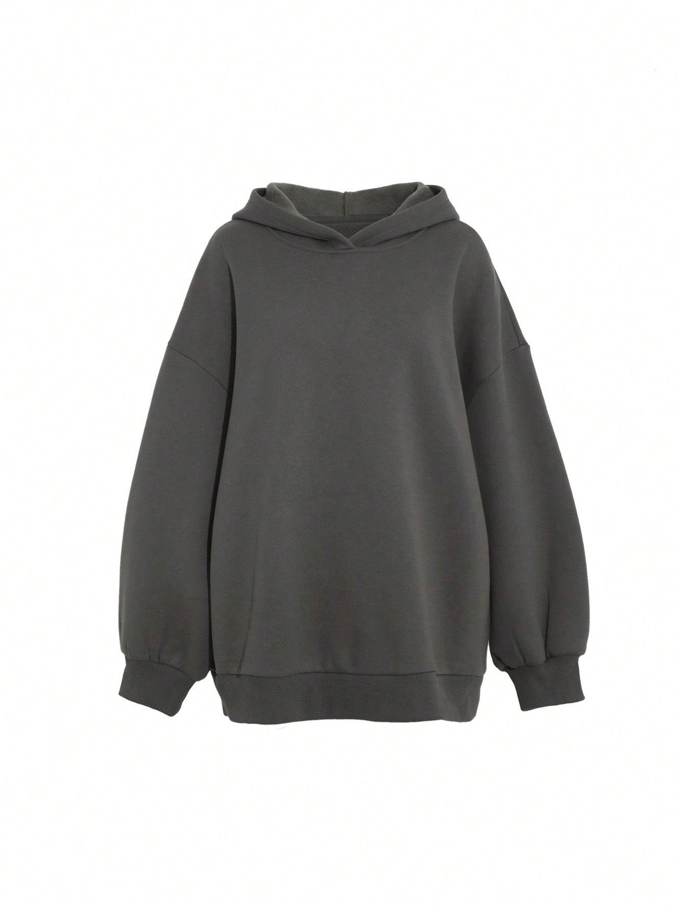 DAZY 1pc Hooded Casual Fleece Lined Solid Color Unisex Loose Sweatshirt