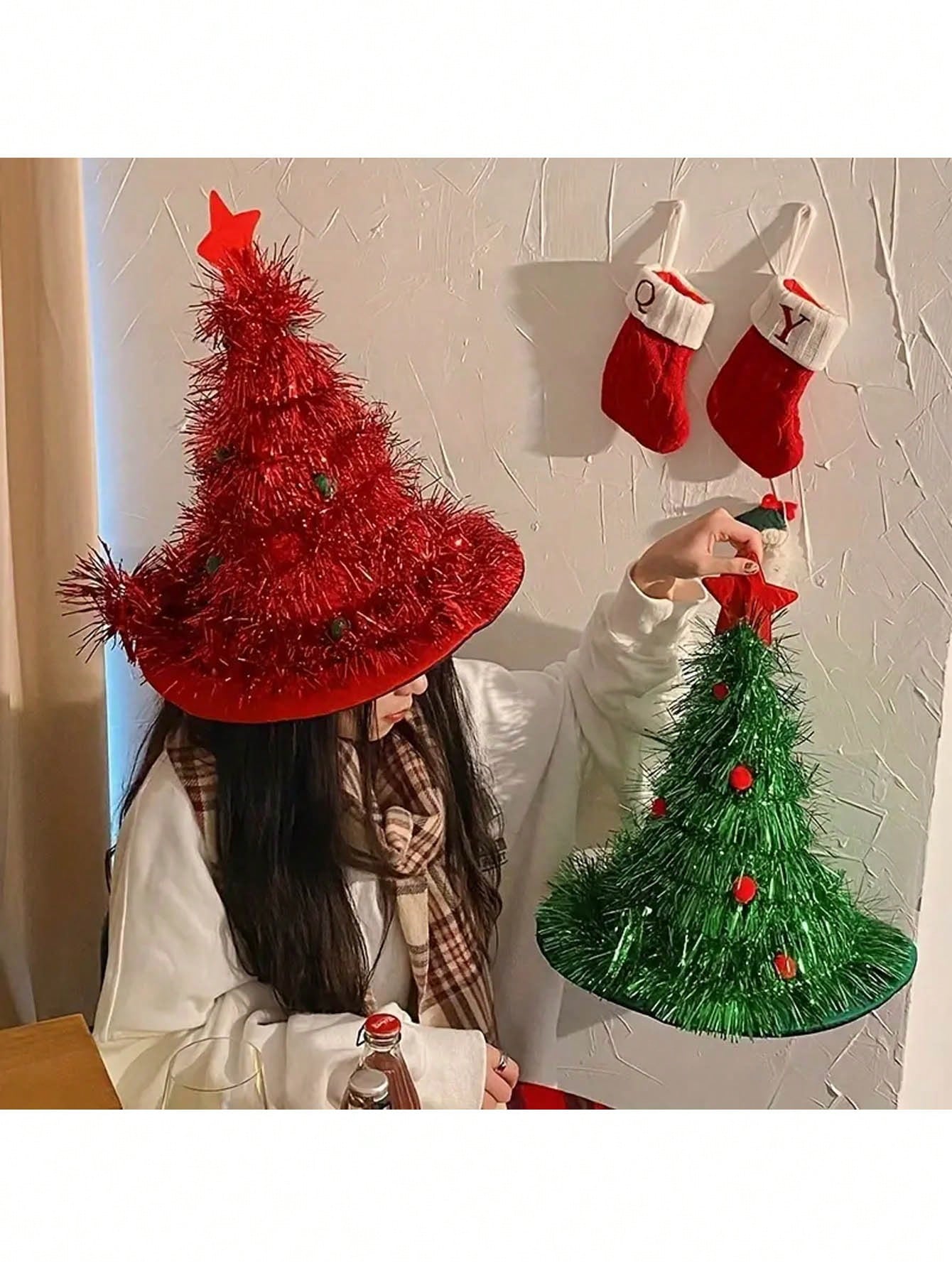 1pc Christmas Tree Hat, Christmas Tree Decor, Christmas