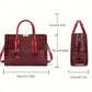 New Crocodile Pattern Large Handbag Square Bag Ladies Tote Bag With Accessories