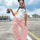 2pcs Tween Girl Ribbed Ruched Short Sleeve Tee   Pocketed Casual Pants Set