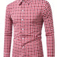 Manfinity Homme Men's Plaid Graphic Vintage Long Sleeve Collar Shirt, For Dad And Me, Work, Daddy