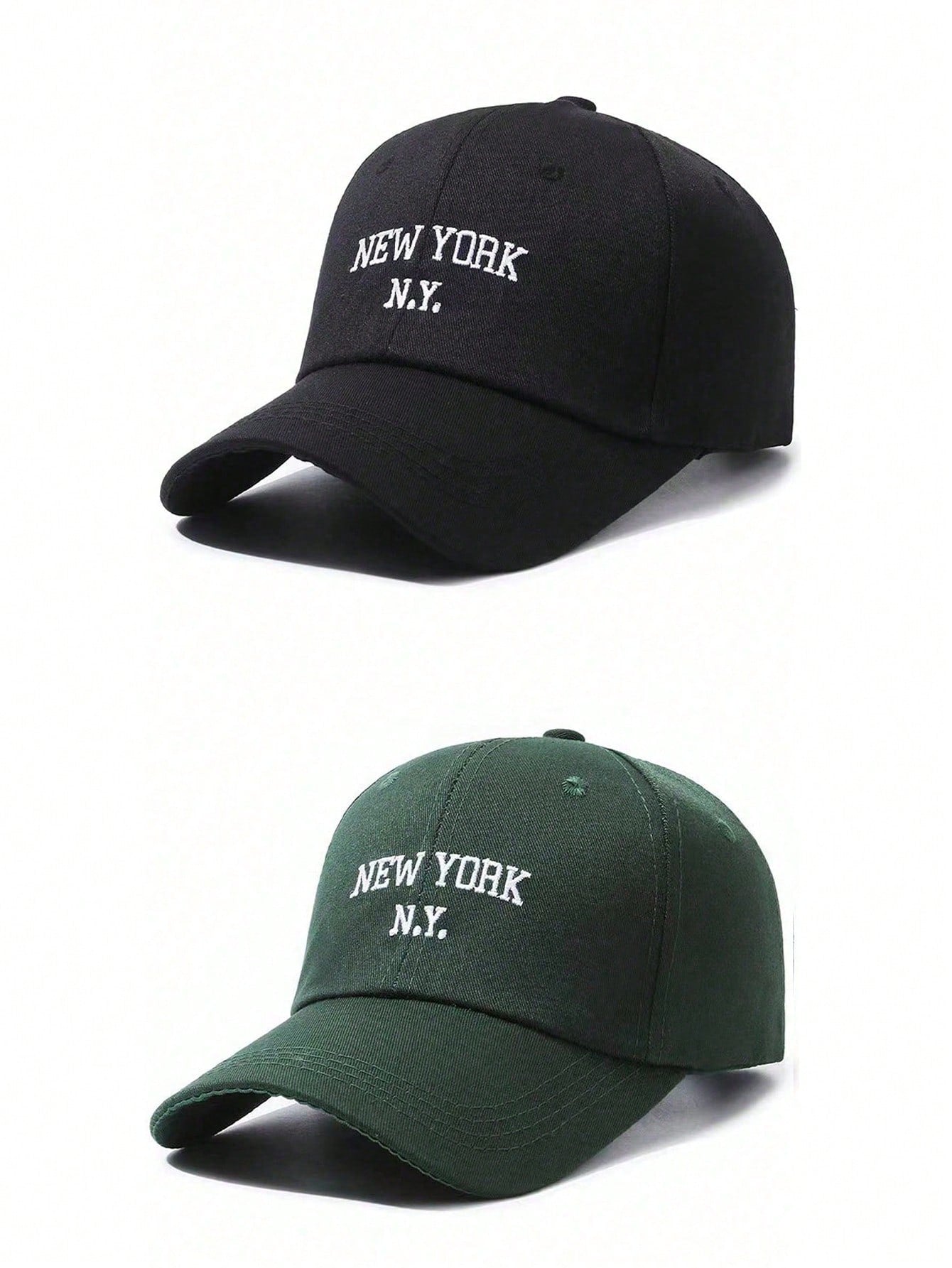 2pcs Unisex New York Letter Embroidered Fashion Baseball Cap Outdoor Sports Visor