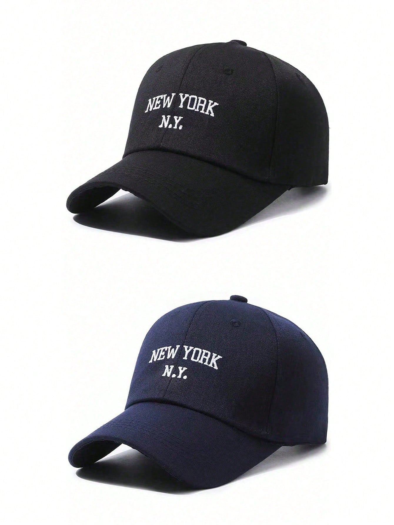 2pcs Unisex New York Letter Embroidered Fashion Baseball Cap Outdoor Sports Visor