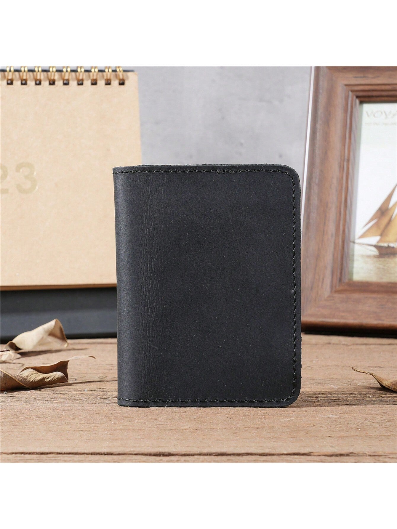 Men's Leather Card Holder Wallet, Vintage Cowhide Leather Driving License Holder, Multi-Card Slots Wallet