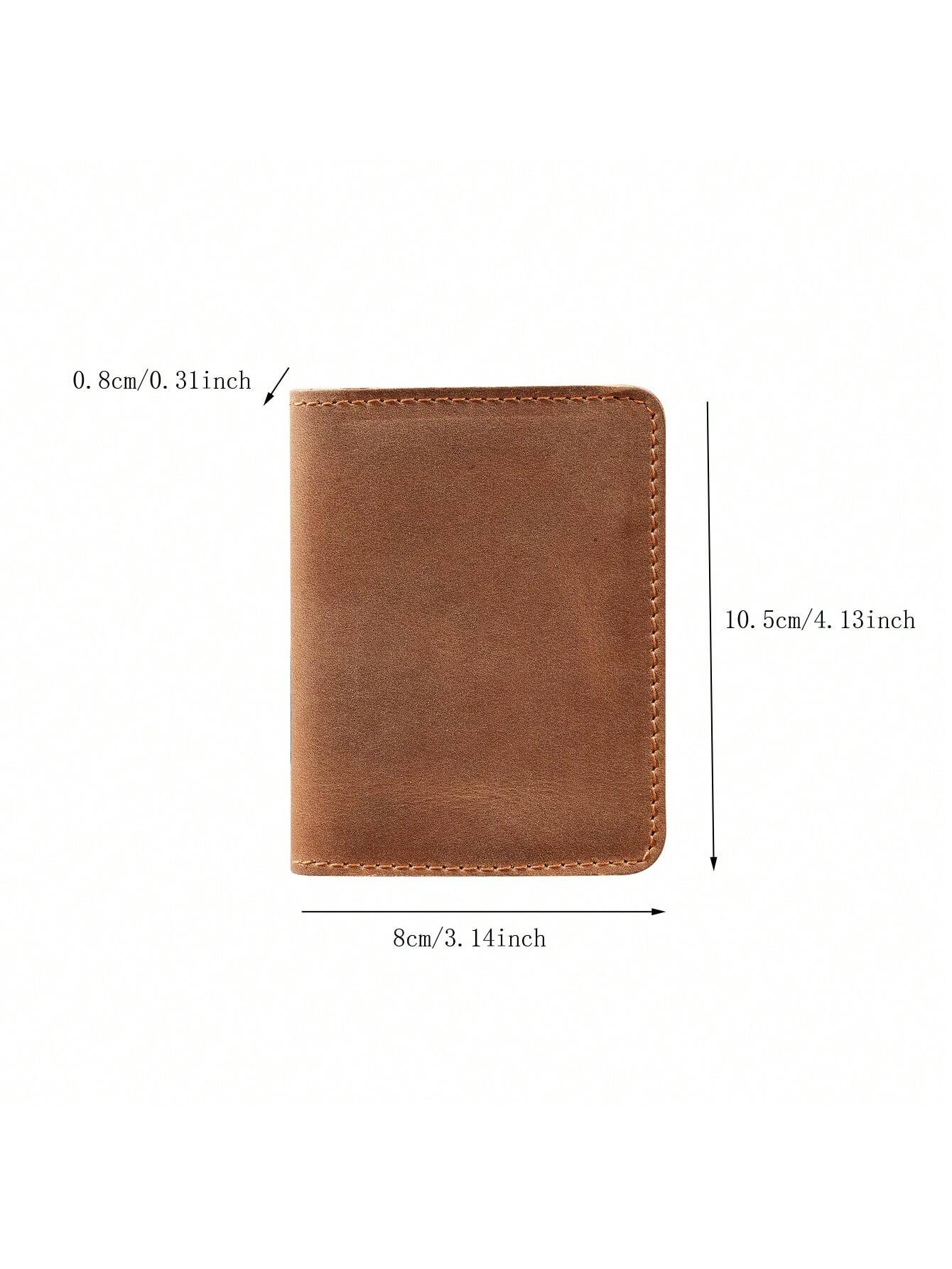 Men's Leather Card Holder Wallet, Vintage Cowhide Leather Driving License Holder, Multi-Card Slots Wallet