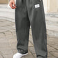 Manfinity Homme Plus Size Men's Casual Pants With Front Tie And Pockets, Everyday Wear