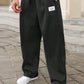 Manfinity Homme Plus Size Men's Casual Pants With Front Tie And Pockets, Everyday Wear