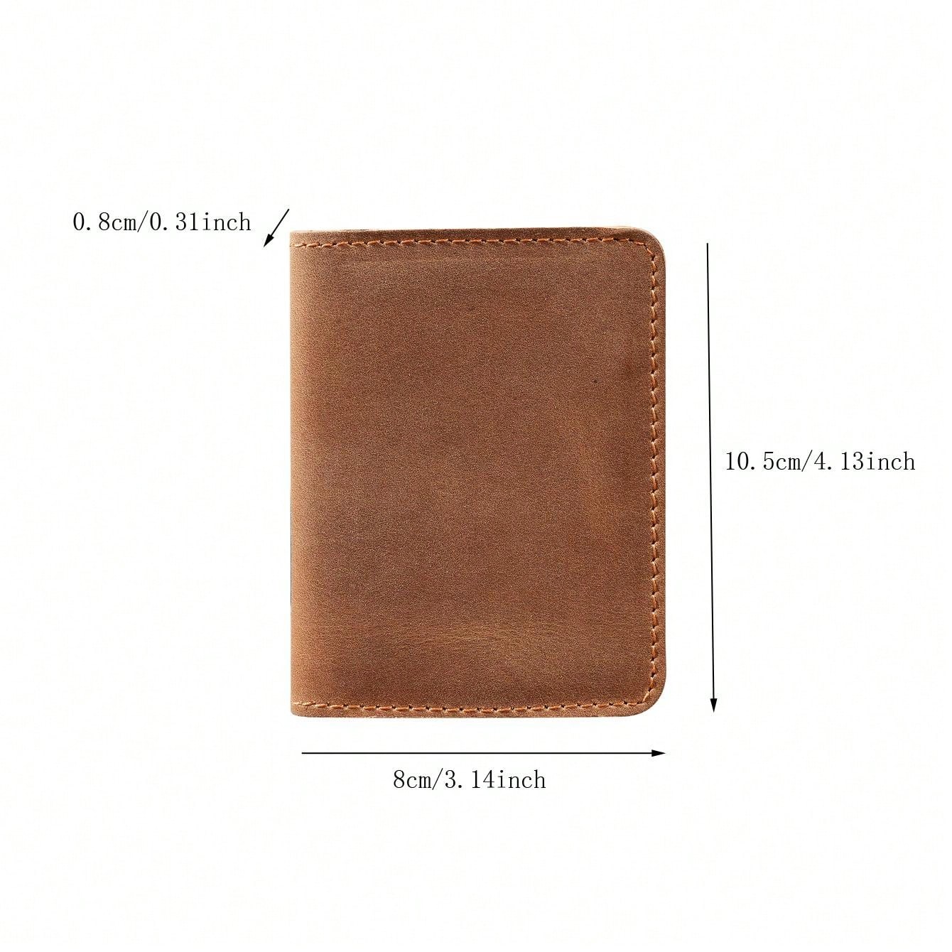 Men's Leather Card Holder Wallet, Vintage Cowhide Leather Driving License Holder, Multi-Card Slots Wallet