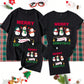 Manfinity Xmas Family Matching Outfits Mommy And Me 3D Snowman Print Black Round Neck T-Shirt, Suitable For Christmas Family Party (4 Pieces Sold Separately)