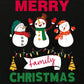 Manfinity Xmas Family Matching Outfits Mommy And Me 3D Snowman Print Black Round Neck T-Shirt, Suitable For Christmas Family Party (4 Pieces Sold Separately)