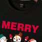 Manfinity Xmas Family Matching Outfits Mommy And Me 3D Snowman Print Black Round Neck T-Shirt, Suitable For Christmas Family Party (4 Pieces Sold Separately)