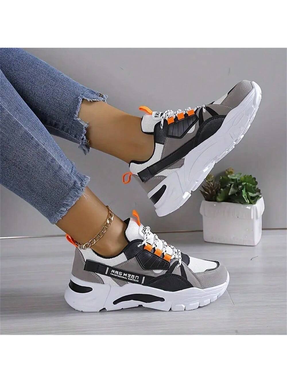 Women's Thick Sole Fashionable Casual Sports Running Shoes, Comfortable And Lightweight Outdoor Casual Sneakers