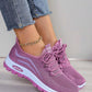 New Purple Solid Color Women's Sneakers, Knitted, Breathable, Suitable For School, Office, Running, Lightweight, Fitness, Hiking, Party, Dining, Shopping, Dating, Fashion Casual Flat Shoes