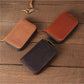 Unisex Genuine Leather Crazy Horse Leather Credit Card Holder Wallet With Zipper