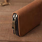 Unisex Genuine Leather Crazy Horse Leather Credit Card Holder Wallet With Zipper