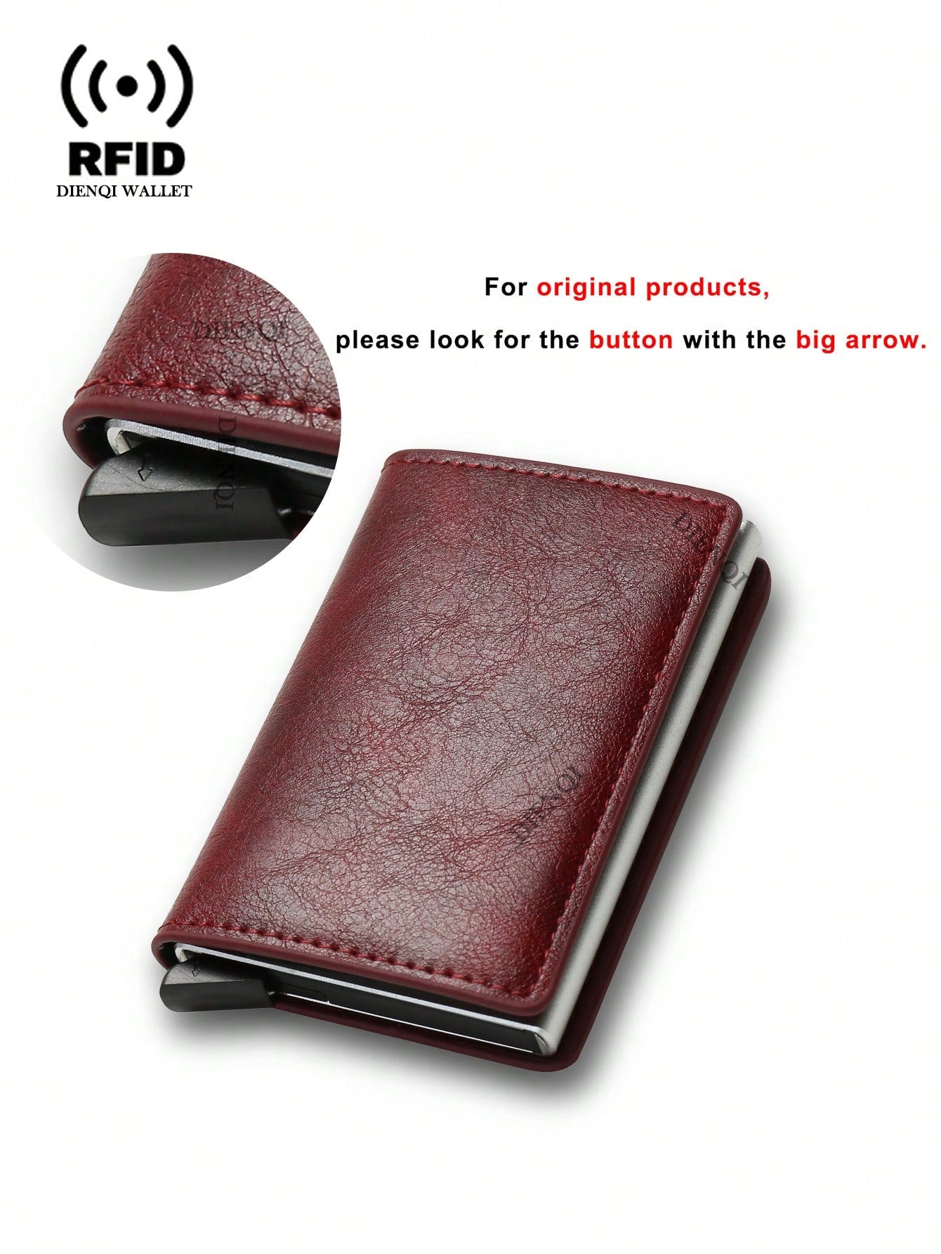 Leather Metal RFID Credit Card Holder Wallet, Father's Day/Birthday Gift