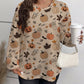 LUNE Plus Size Women's Halloween Shirts 2024 Fall Fashion Casual Long Sleeve Round Neck Pumpkin Ghost Print Autumn Pullover Sweatshirt