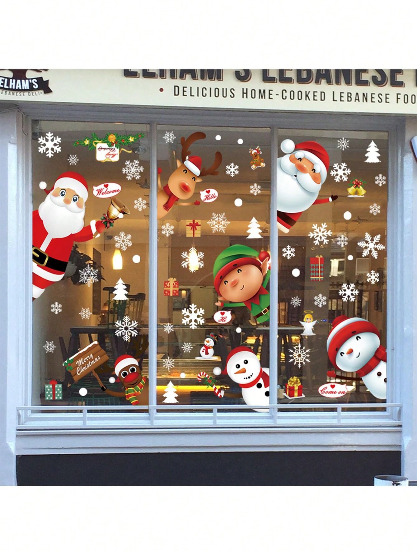 80PCS Christmas Decorations - Christmas Window Clings Christmas Decorations Indoor Christmas Decorations Clearance Snowflakes Christmas Window Decorations Stickers For Home Office Classroom