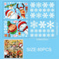 80PCS Christmas Decorations - Christmas Window Clings Christmas Decorations Indoor Christmas Decorations Clearance Snowflakes Christmas Window Decorations Stickers For Home Office Classroom