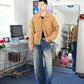 Manfinity Hypemode Men's Vintage Casual Loose Khaki Denim Jacket