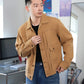 Manfinity Hypemode Men's Vintage Casual Loose Khaki Denim Jacket