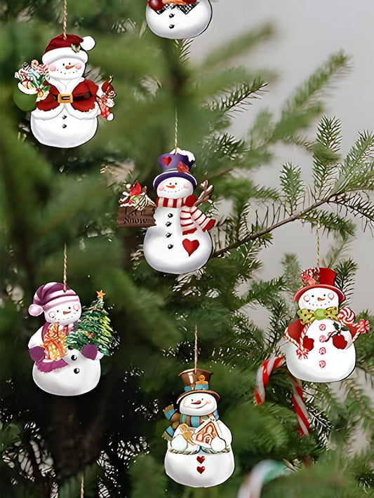 24pcs Christmas Tree Pendant Merry Christmas Decorations For Home Xmas Navidad Snowman Winter Decor 2024 Noel Kerst Natal Christmas Gift Supplies,Christmas