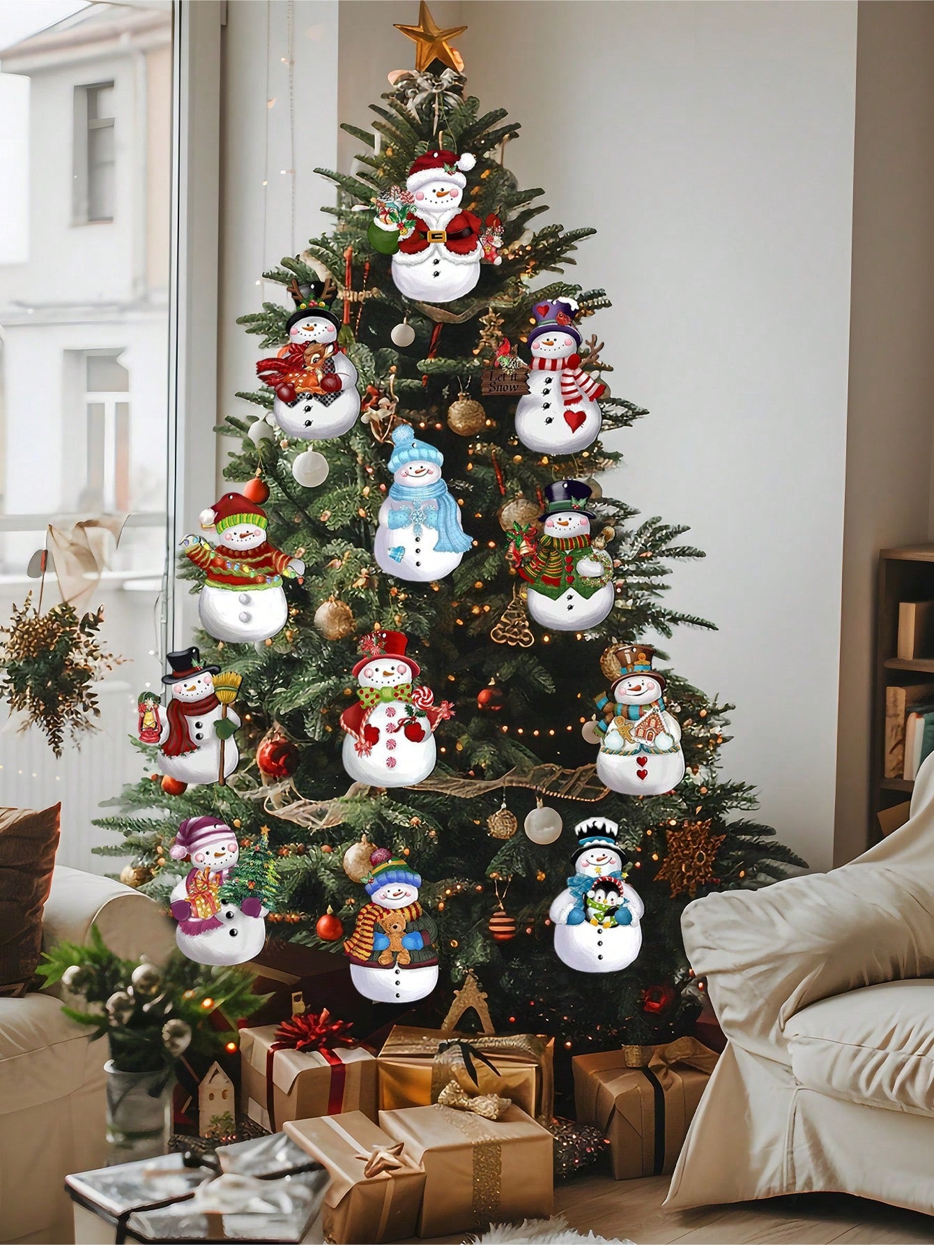 24pcs Christmas Tree Pendant Merry Christmas Decorations For Home Xmas Navidad Snowman Winter Decor 2024 Noel Kerst Natal Christmas Gift Supplies,Christmas