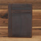 Men's Genuine Crazy Horse Leather Card Holder Slim Wallet Multi Card Slots Credit Card Case