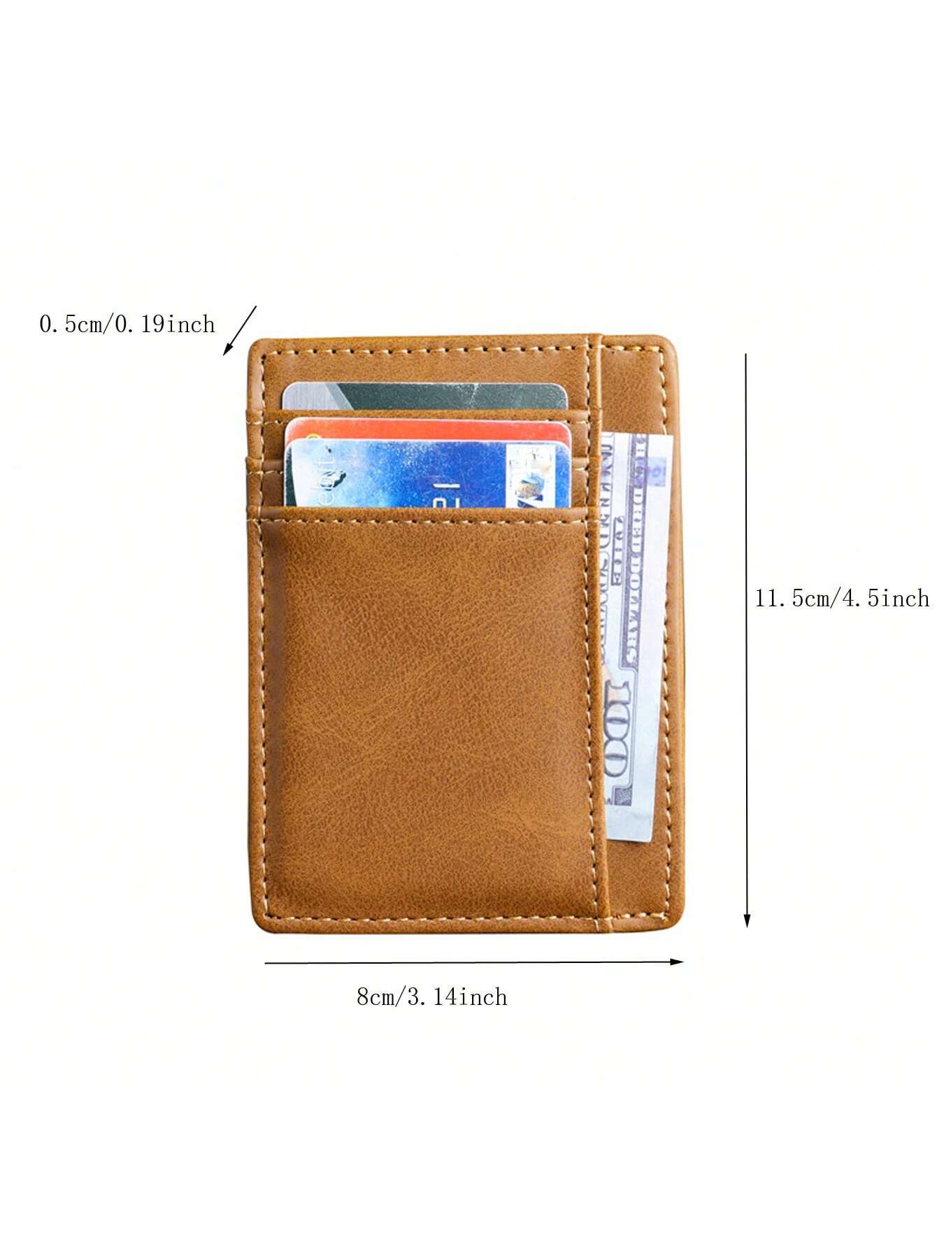 Men's Genuine Crazy Horse Leather Card Holder Slim Wallet Multi Card Slots Credit Card Case