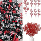 10Pcs Christmas Curly Tree Picks Sprays Twigs 12 Inch Decorative Candy Shape Sticks Glitter Artificial Stem Picks Ornaments For Wedding Xmas Tree Wreath Decor Vase Fillers