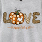 LUNE Plus Size Casual Simple Pumpkin Leopard LOVE Print Pattern Loose Thick Crew Neck Sweatshirt For Autumn Winter