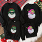 Men's Casual Fashion Sequins Santa Claus Patterned Fleece Crew Neck Sweatshirt, Suitable For Christmas Family Party In Autumn