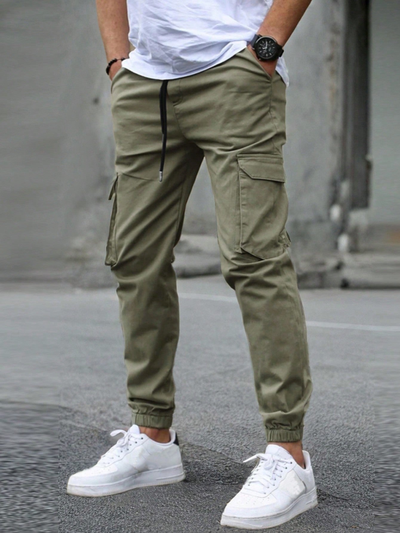 Men's New Multi-Pocket Cargo Pants, Ankle Cuff Casual Outdoor Trousers