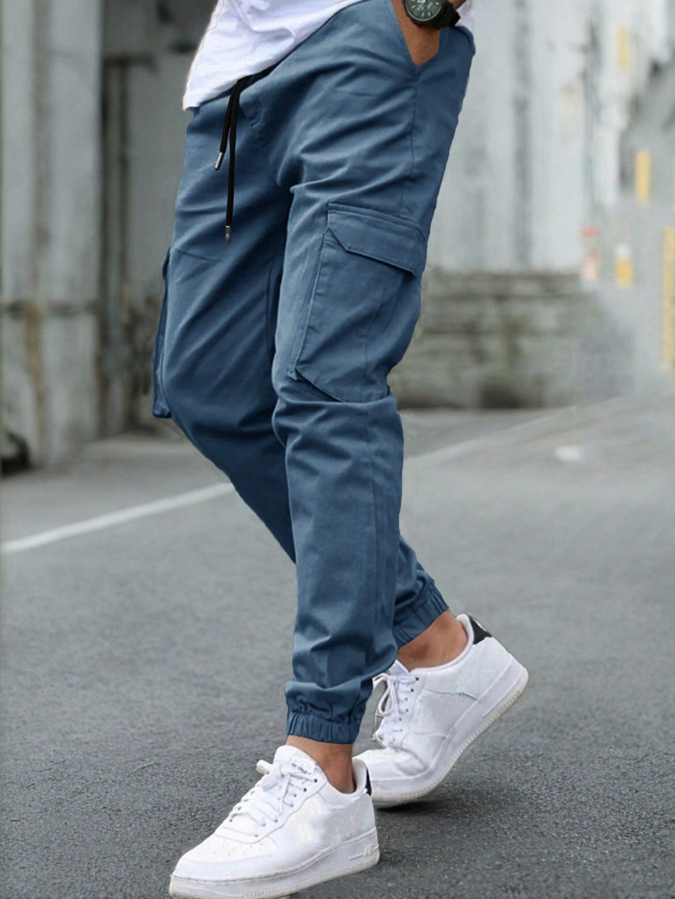 Men's New Cargo Long Pants With Multiple Pockets Elastic Cuffs Casual Outdoor Trousers