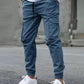 Men's New Cargo Long Pants With Multiple Pockets Elastic Cuffs Casual Outdoor Trousers