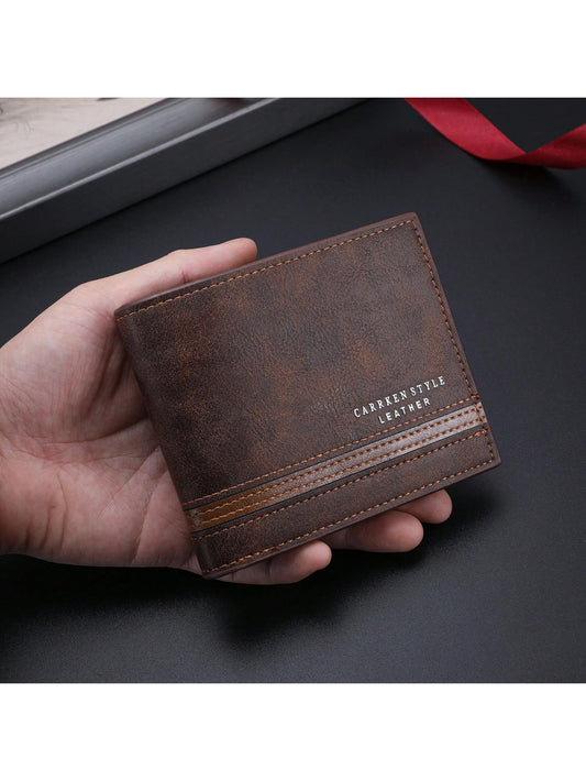 1pc Stylish Men's Multi-Card Slots Compact Casual Leather Wallet, Modern Design