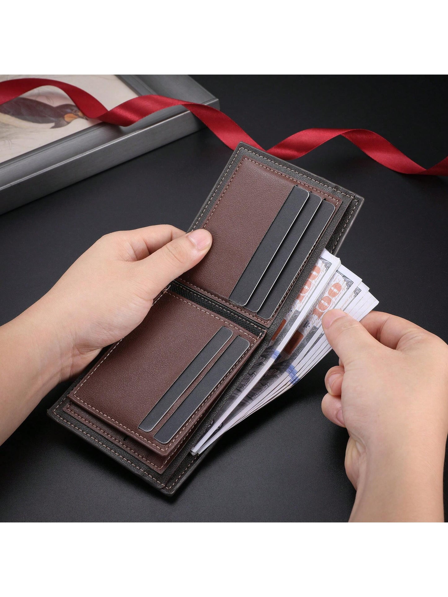 1pc Stylish Men's Multi-Card Slots Compact Casual Leather Wallet, Modern Design