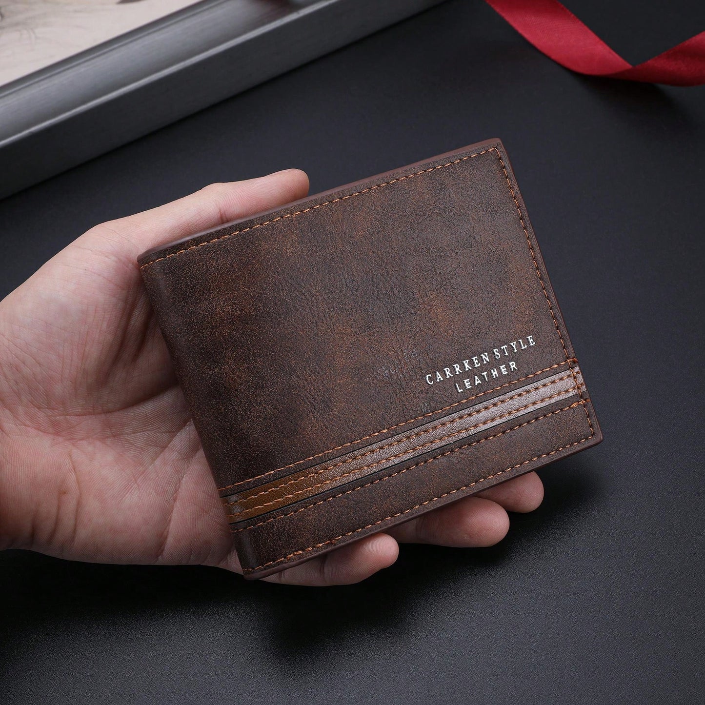 1pc Stylish Men's Multi-Card Slots Compact Casual Leather Wallet, Modern Design