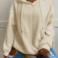 Plus Size Women Loose Casual Solid Color Jacquard Knit Long Sleeve Hoodie Sweatshirt