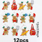 12pcs Christmas Decoration Hanging Ornaments, Gingerbread Man Christmas Tree Accessories,Christmas